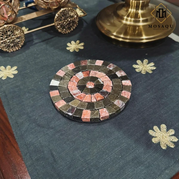 Terra Rose & Tawny Brown Stone Coaster - Image 2